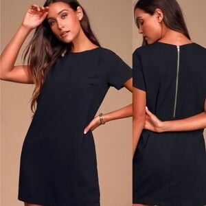 Lulus‎ NWT  Black Short Sleeve Shift Mini Dress